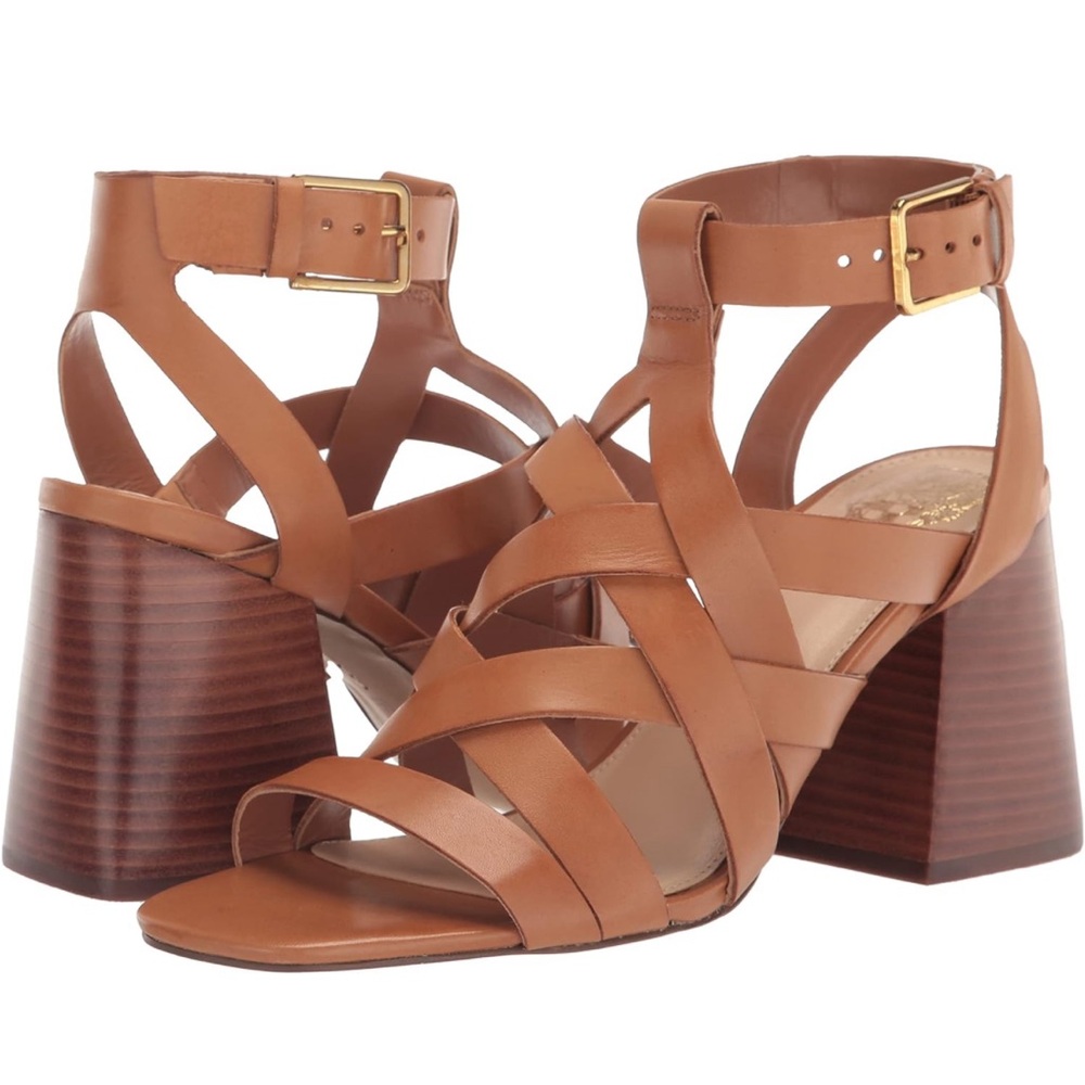 Vince Camuto Women's Sutellie Heeled Sandal size 8 light cognac